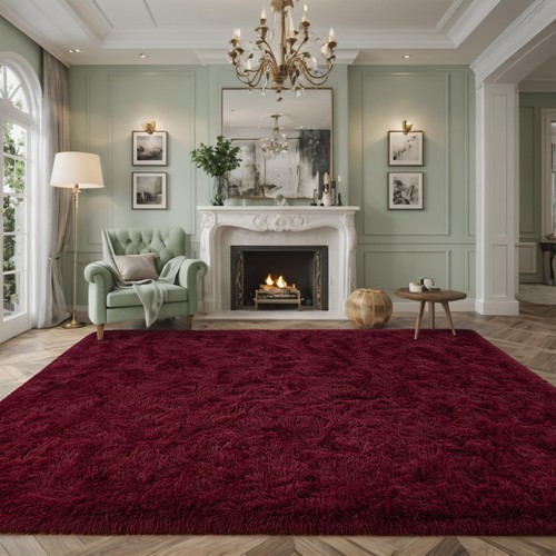 Extra large burgundy - burgundy, fluffy