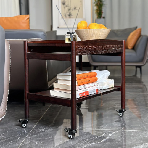 Wooden sofa side table with - side,
