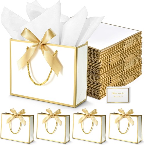 White cardboard gift bags - cardboard,