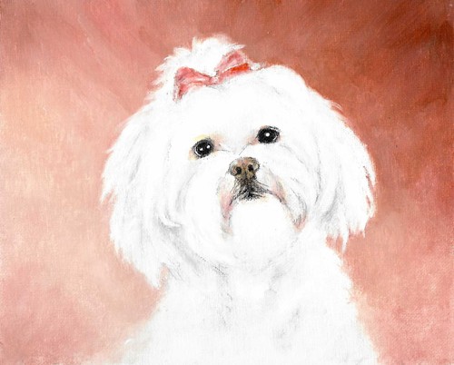 Original oil dog portrait - oil,