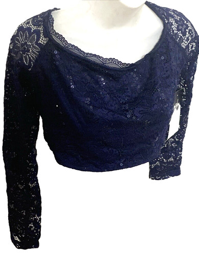 Navy blue lace sequin - navy,
