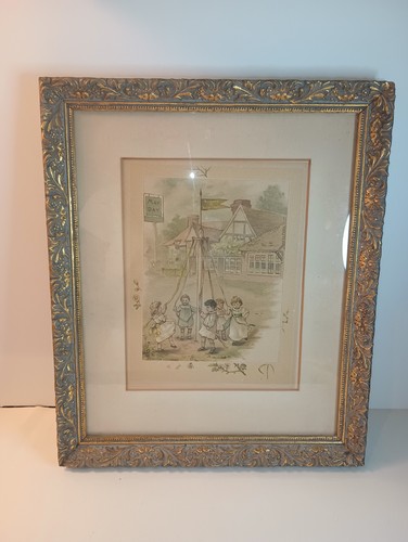 Antique 1880 framed lithograph - antique,