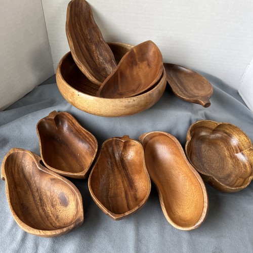 Vtg monkey pod wood salad - wood, bowl