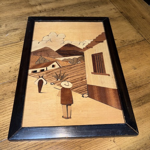 Vintage marquetry wall art - vintage,