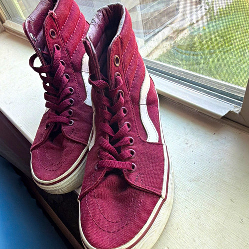 Vans sk8 burgundy - sk8-hi, burgundy/white