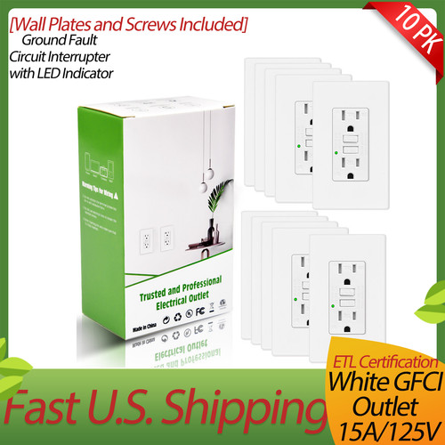 10x gfci outlet 15amp - gfci, 15amp/125v