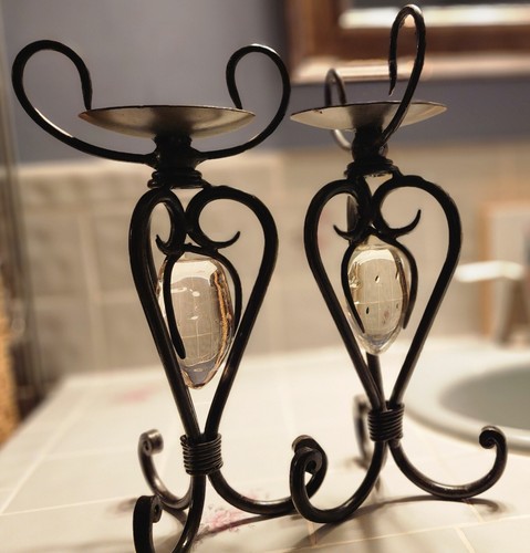 Wrought iron candle holder - wrought,