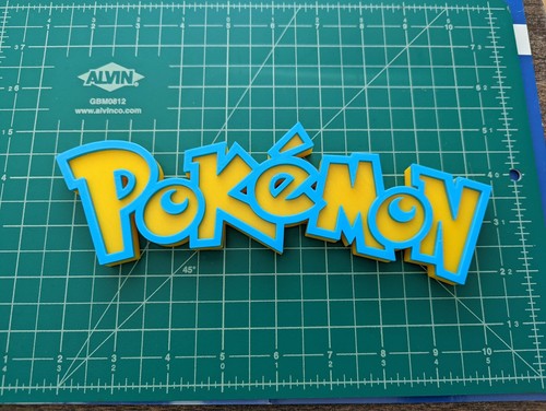 Pokemon style printed logo - 3d,