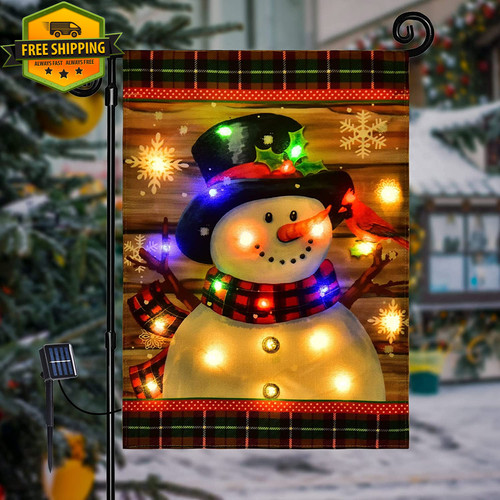 Lighted christmas snowman - christmas,