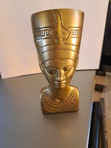Vintage brass nefertiti bust - nefertiti,