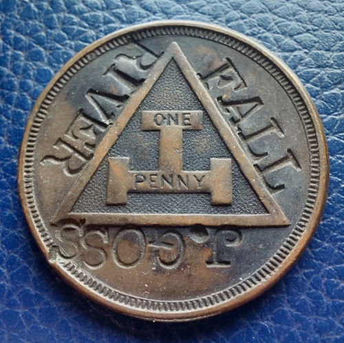 Masonic one penny token - /,