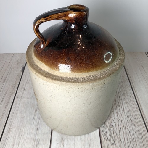 Antique stoneware crock jug - crock,