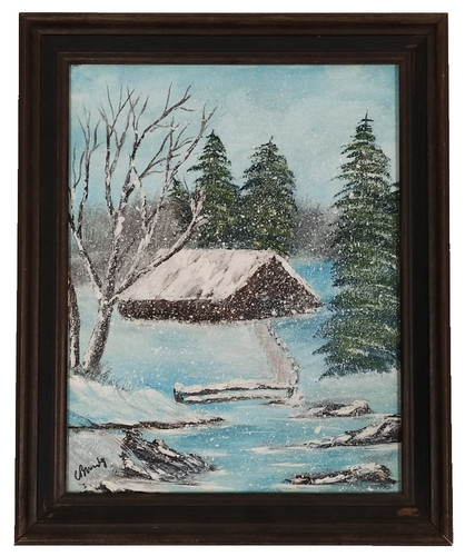 Vintage original artwork oil - vintage,