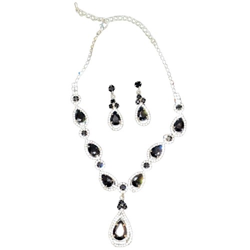 Black teardrop crystal - teardrop,
