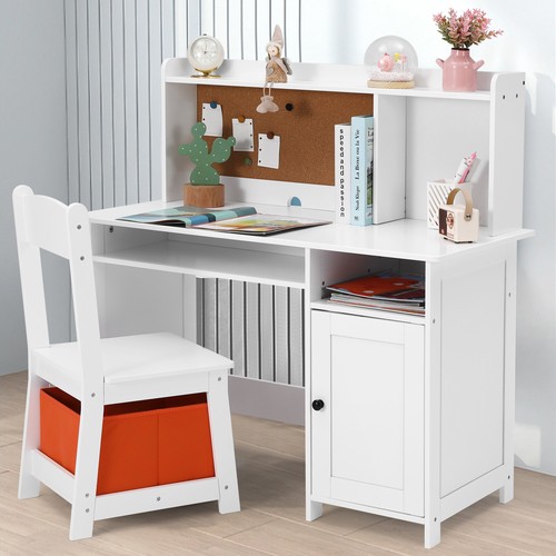 Kids white desk - desk, set