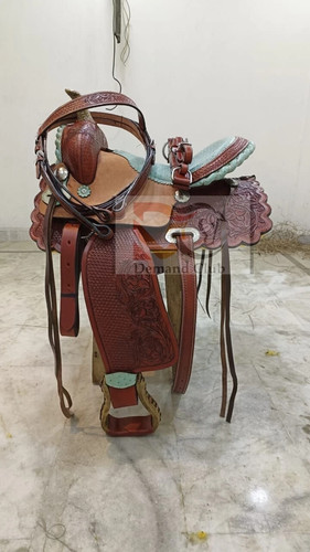 Western leather barrel horse - leather,