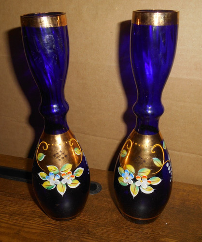 Pair vintage bohemian cobalt - vintage,