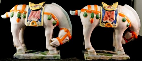 Pair chinese horse figurine - of,