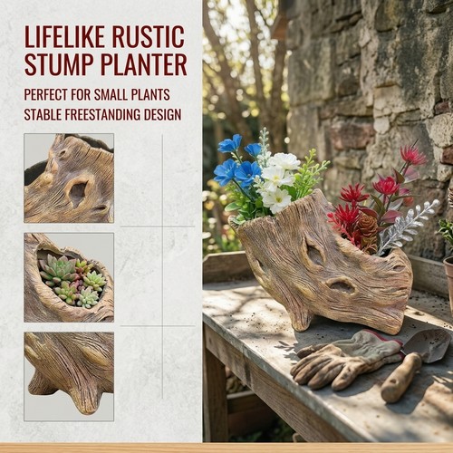 Resin tree stump sculpture - resin,