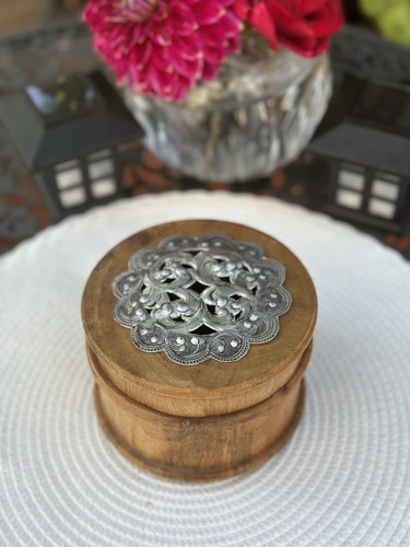 Wooden mango wood trinket box - trinket,