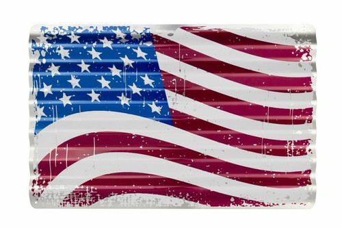 Flag corrugated metal - corrugated, sign