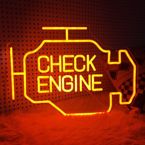 Large neon sign check - sign,,
