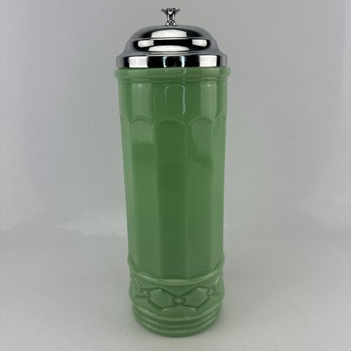 Jadeite green glass straw - green,