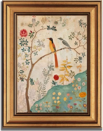 Gold framed vintage - gold, floral
