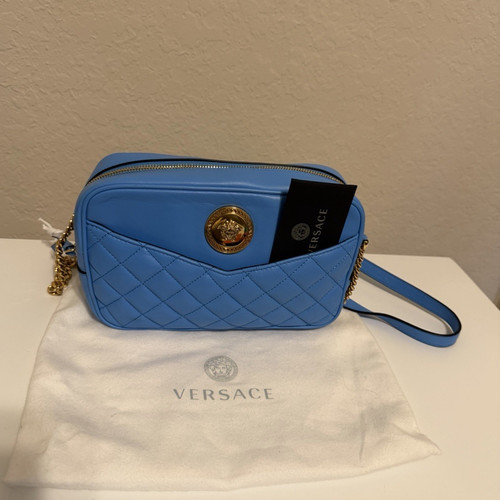 Versace blue quilted - versace, medusa