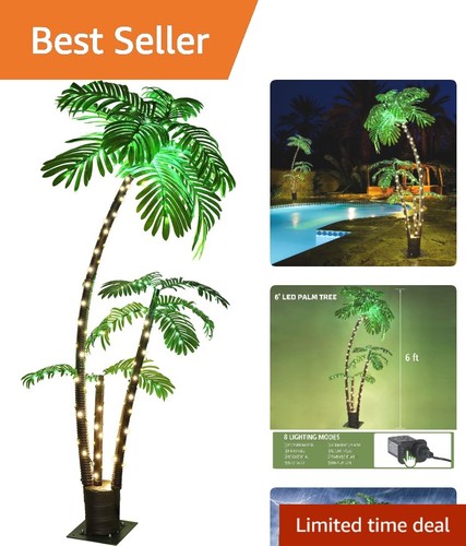 Sturdy 6ft lighted palm tree - sturdy,