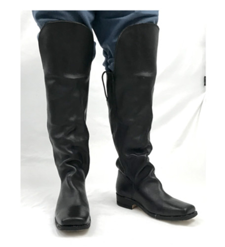 Black leather boots - black, with