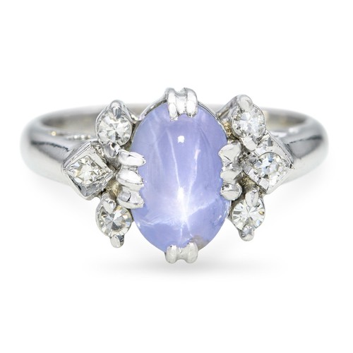 Vintage 18k white gold star - white,