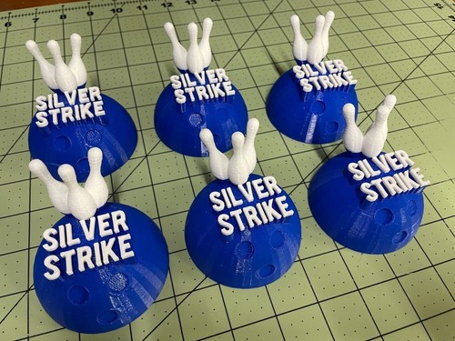 Silver strike bowling ball - strike,