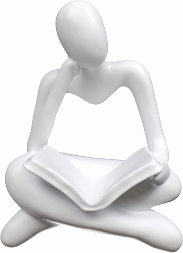 Thinker statue reading women - statue,