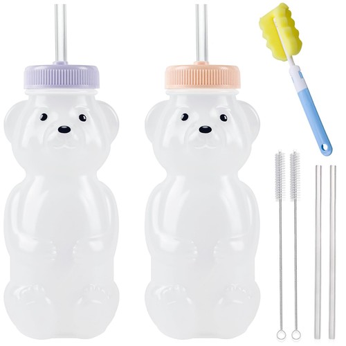 Honey bear straw cups - honey,