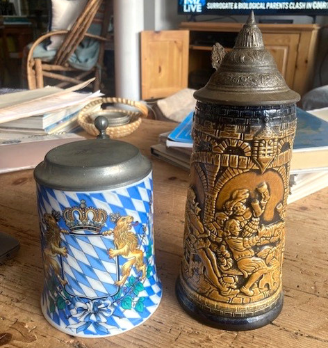 German lidded beer steins - lidded, steins-2