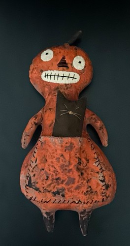 Folk art pumpkin doll - folk,