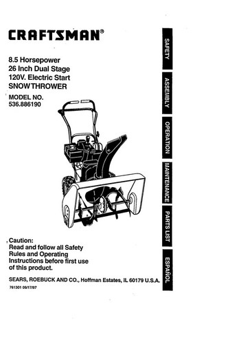 Owner manual sears - owner’s,