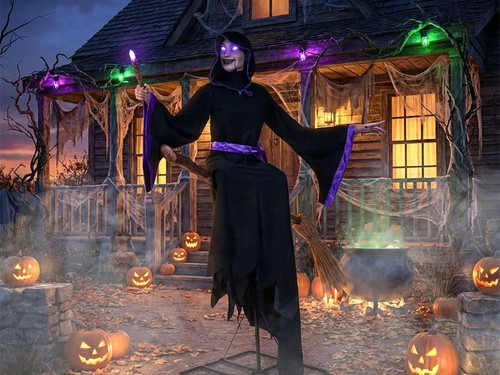 Hovering witch halloween - hovering,
