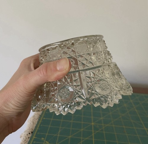Cut glass punch bowl pedastal - glass,