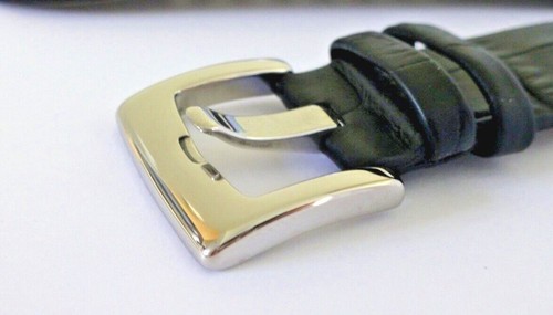 22mm black genuine leather - 22mm,