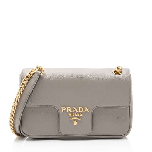Prada saffiano flap shoulder - flap,