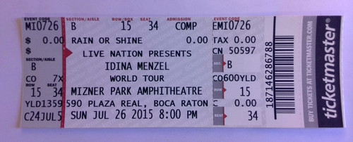 Idina menzel concert ticket - menzel,