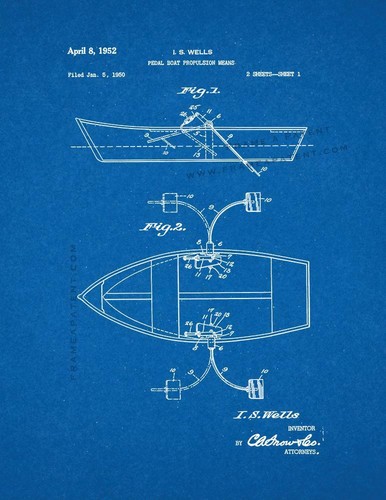 Pedal boat propulsion means - boat,