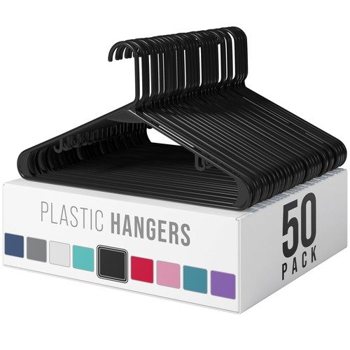 Plastic hangers pack black - 50,