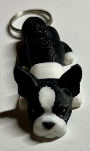 Baby boston terrier keychain - keychain, /