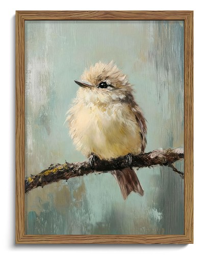 Framed vintage bird canvas - framed,