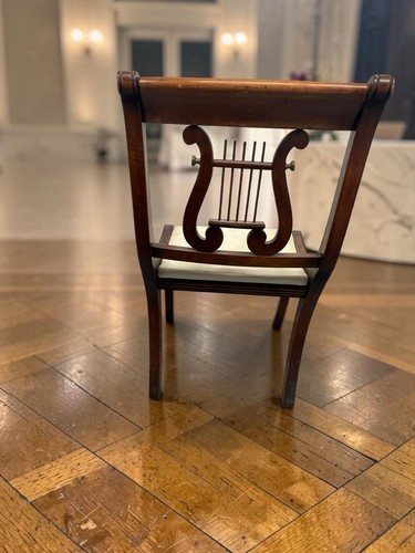 Lyre harp back arm chair - harp,