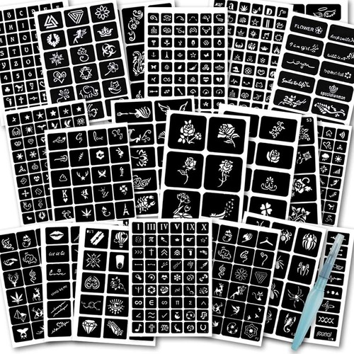 524pcs henna tattoo stencil - tattoo,