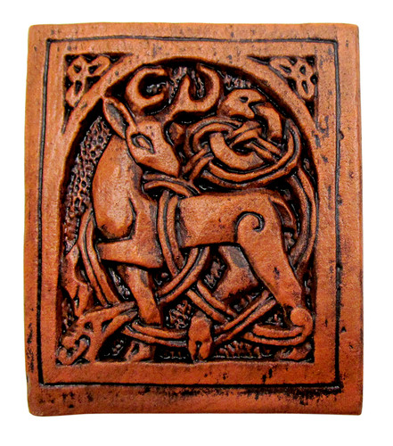 Small celtic knot stag plaque - stag,